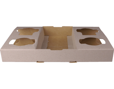 Cardboard 4-Cup Coffee Carry Tray
