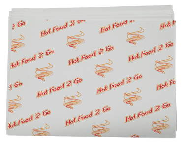 Hot Food 2 Go' Custom-print Greaseproof Paper Sheets Liners