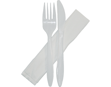 Plastic Knife, Fork & Paper Napkin Combo-Pak®
