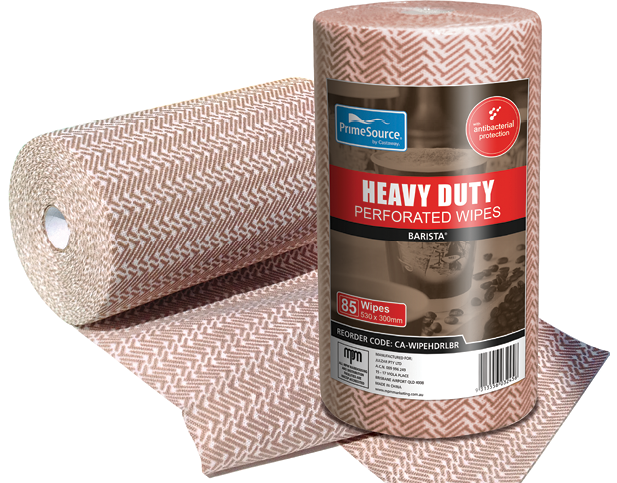 Heavy Duty Reusable Food Service Wipes (Brown) | Perforated Roll