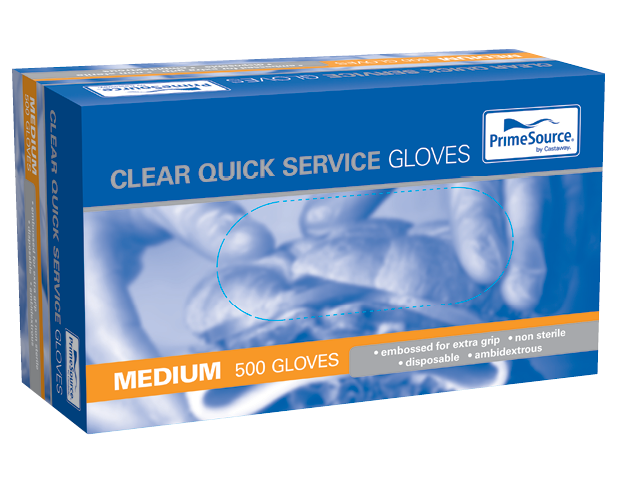 Quick Service Disposable Latex Gloves (Medium)